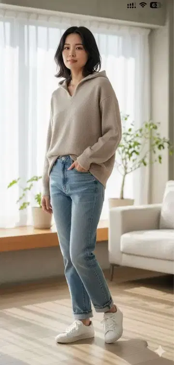 [ 새상품급 ] FRAY I.D 정가 2만 4천 니트 후디 핑크 폭스