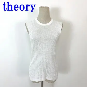 띠어리 슬리브리스 니트 화이트 린넨 레이온 S C3841