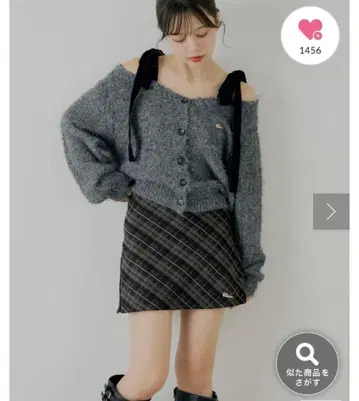 Chico(치코) 2way 레이어드 체크 박스 타이트 미니 스커트