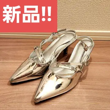 [ 새상품 ] 펌프스 백 스트랩 내로우 스트랩 실버 24cm