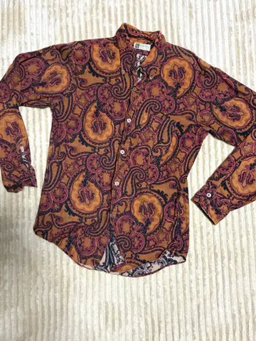 VINTAGE 페이즐리 무늬 긴팔 셔츠 M