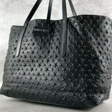 [컨디션 최상] 지미추 토트백 엠보싱 피머리코 가죽 천연 가죽 블랙