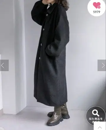 mystic 스텐 칼라 롱 코트 블랙