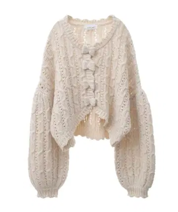 ESCAR 리본 버튼 크롭 가디건