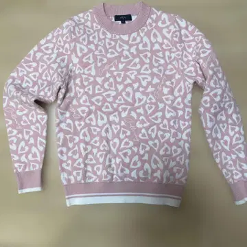 캘러웨이 하트 무늬 크루넥 스웨터 S 새상품급