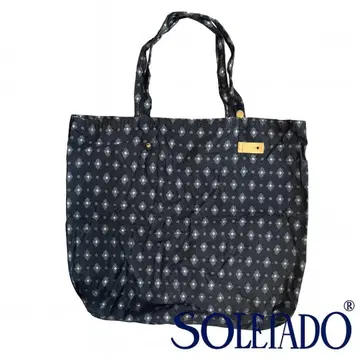 새상품급 SOULEIADO 토트백 블랙 x 화이트 패턴 경량 대용량