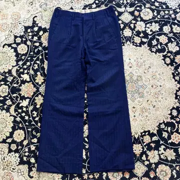 빈티지 플레어 슬랙스 블루 스트라이프 talon 지퍼 60s