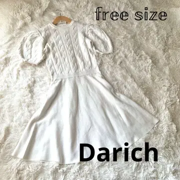 [ 새상품급 ] Darich 케이블 니트 원피스 프릴 스커트 반팔 고급