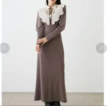 스나이델 자수 칼라 도킹 원피스