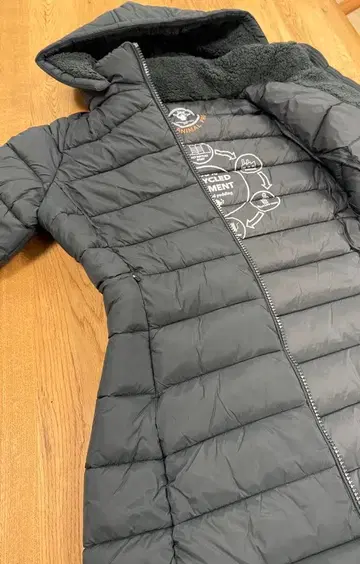 SAVE THDUCK 후드 부착 다운 자켓, 그린 블랙