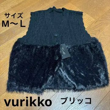 블랙 니트 퍼 베스트