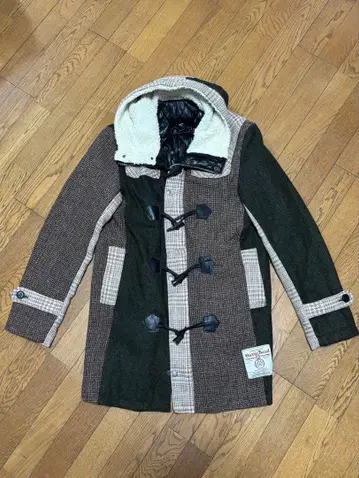 [ 새상품급 ] 해리스 트위드 클레이지 패턴 더플 코트 XL