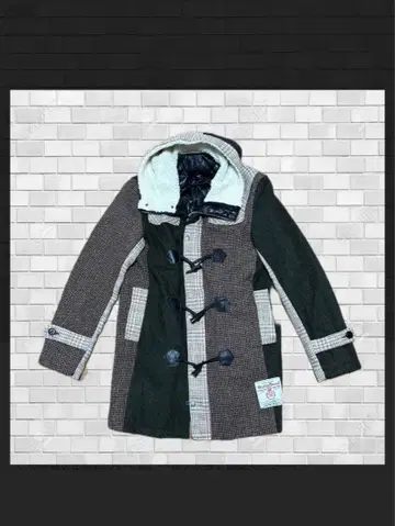 [ 새상품급 ] 해리스 트위드 클레이지 패턴 더플 코트 XL