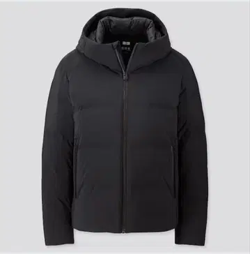 새상품급 유니클로 심리스 다운 후드티 블랙 XL