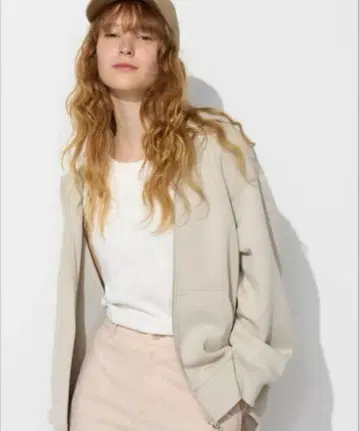 UNIQLO 드라이 맨투맨 릴랙스 후드티 라이트 베이지