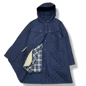 뉴요커 빅 사이즈 15호 보아 라이너 포함 퀼팅 코트 네이비