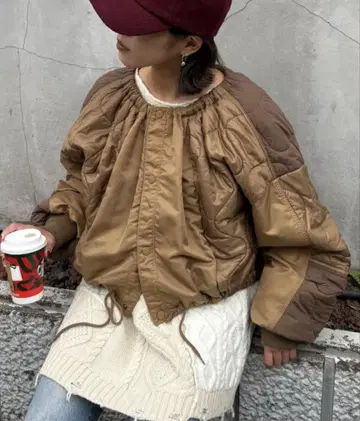 차오패닉 티피 etsinta 리메이크 퀼팅 코쿤 자켓