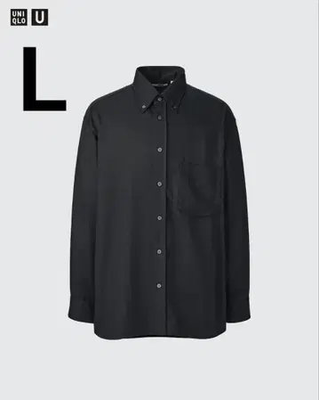 유니클로 U 드레이프 셔츠 L 블랙