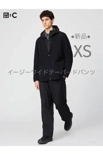 UNIQLO:C 유니클로 씨 이지 와이드 테이퍼드 팬츠 블랙 XS