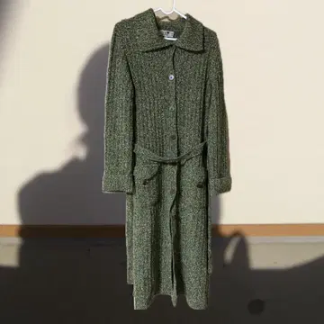 23구 그린 리브 롱 코트 니트 코트
