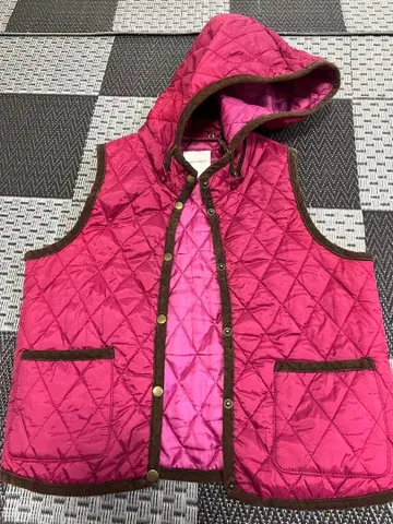 chambre de charme 퀼팅 자켓 핑크 베스트 M