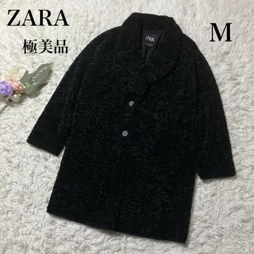 [ ZARA ] 자라 보아 테디 롱 코트 블랙 M