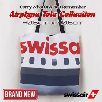 저 하늘을 기억하는 사람에게 여객기 디자인 토트백 M 사이즈 스위스 항공