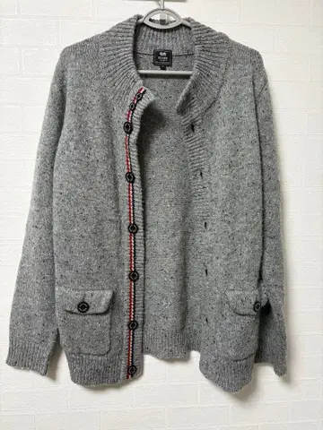 빔즈 그레이 니트 가디건 버튼 포함