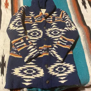 ANTIBALLISTIC 네이비 플리스 자켓 네이티브 무늬