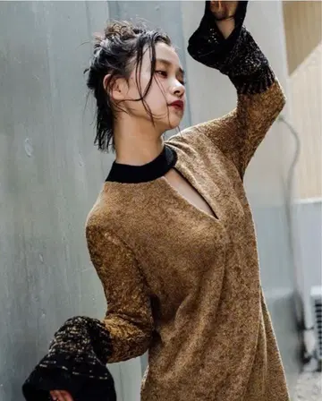 마메 쿠로고치 니트 원피스