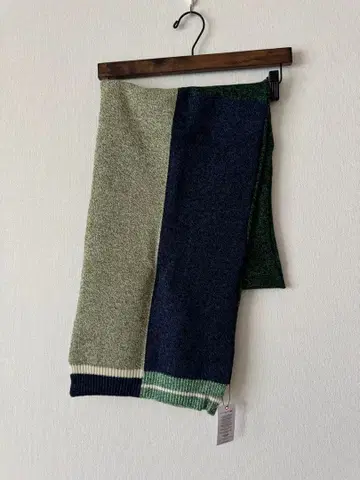 라코스테 니트 머플러 그린 네이비