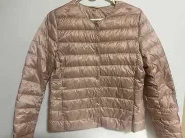 유니클로 라이트 다운 자켓 핑크 M