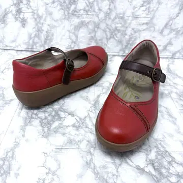 아킬레스 솔보 스트랩 통굽 가죽 신발 벽돌색 23.5cm