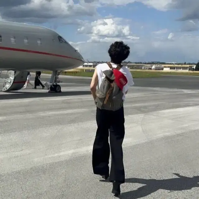 더블알엘 / rrl 그레이그린 레더직물 백팩 / os