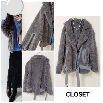 CLOSET 그레이 디자인 보아 코트