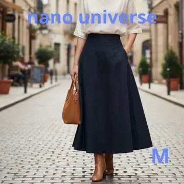 나노 유니버스 워셔블 뷰티 실루엣 플레어 스커트 고급 네이비