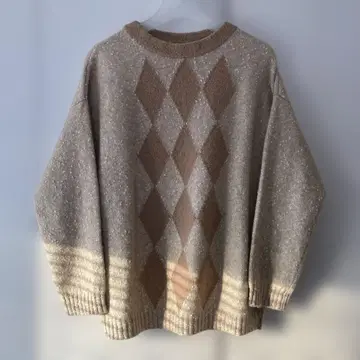 drawer 아가일 무늬 니트 스웨터 프리 사이즈