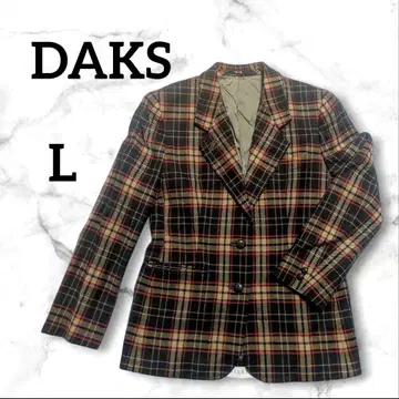 새상품급 DAKS 울 하우스 체크 테일러드 자켓 L 싸개 버튼