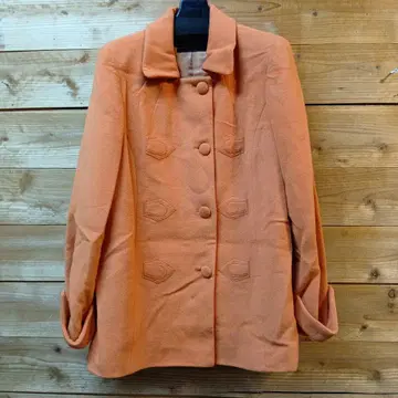 오렌지 버튼 코트 레리안 캐시미어 L 사이즈