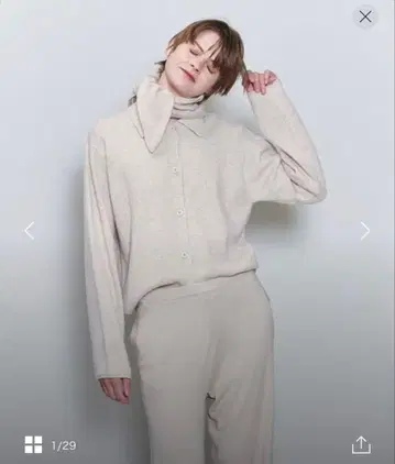 <6(ROKU)> 울 후드 니트 가디건