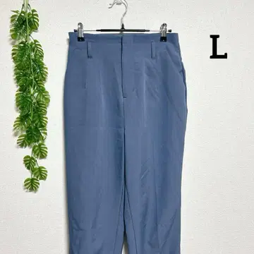 그라시아 L 하이웨스트 캐주얼 팬츠 센터 프레스 블루