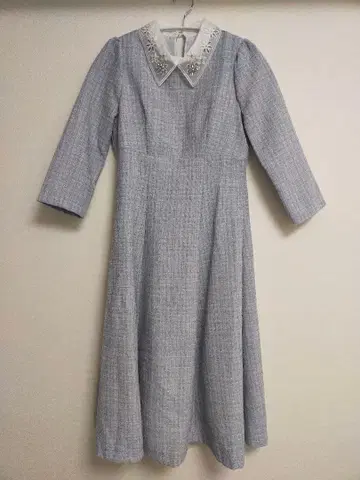 택 포함 새상품*tocco closet 자수 카라 부착 트위드 원피스