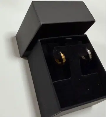 골드와 실버 스테인리스 후프형 귀찌