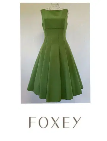 폭시 뉴욕 슬림 턱 드레스 원피스 그린 티 38