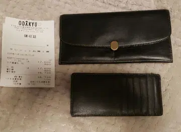 COMME CA 블랙 가죽 장지갑 카드 슬롯 포함