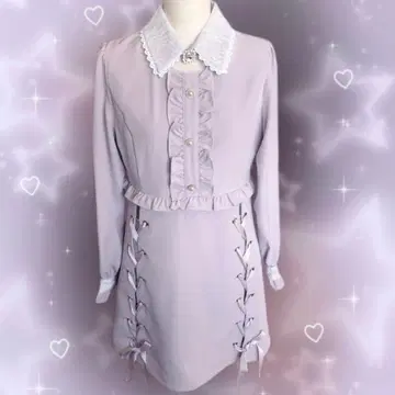 로지타 옷깃 레이스와 비쥬 원피스 F