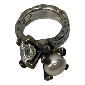 e.m. 이엠 펄 지르코니아 반지 약 10호 실버 925