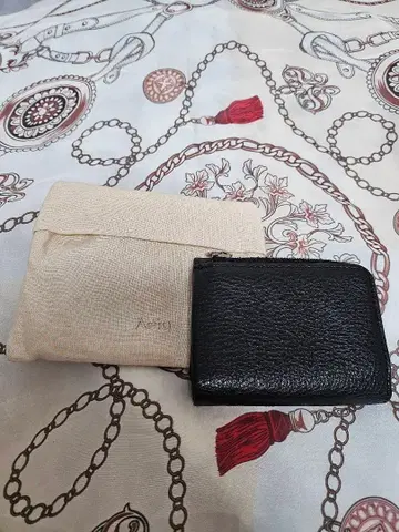 아스타 접이식 지갑 블랙 가죽