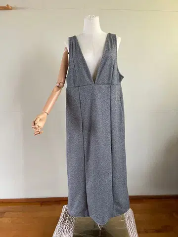 그레이 슬리브리스 롱 원피스