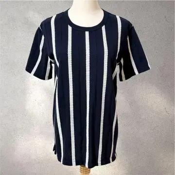 나노 유니버스 베이스 S 사이즈/튜닉/스트라이프 패턴/네이비/반팔